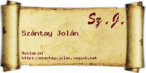 Szántay Jolán névjegykártya