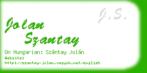 jolan szantay business card